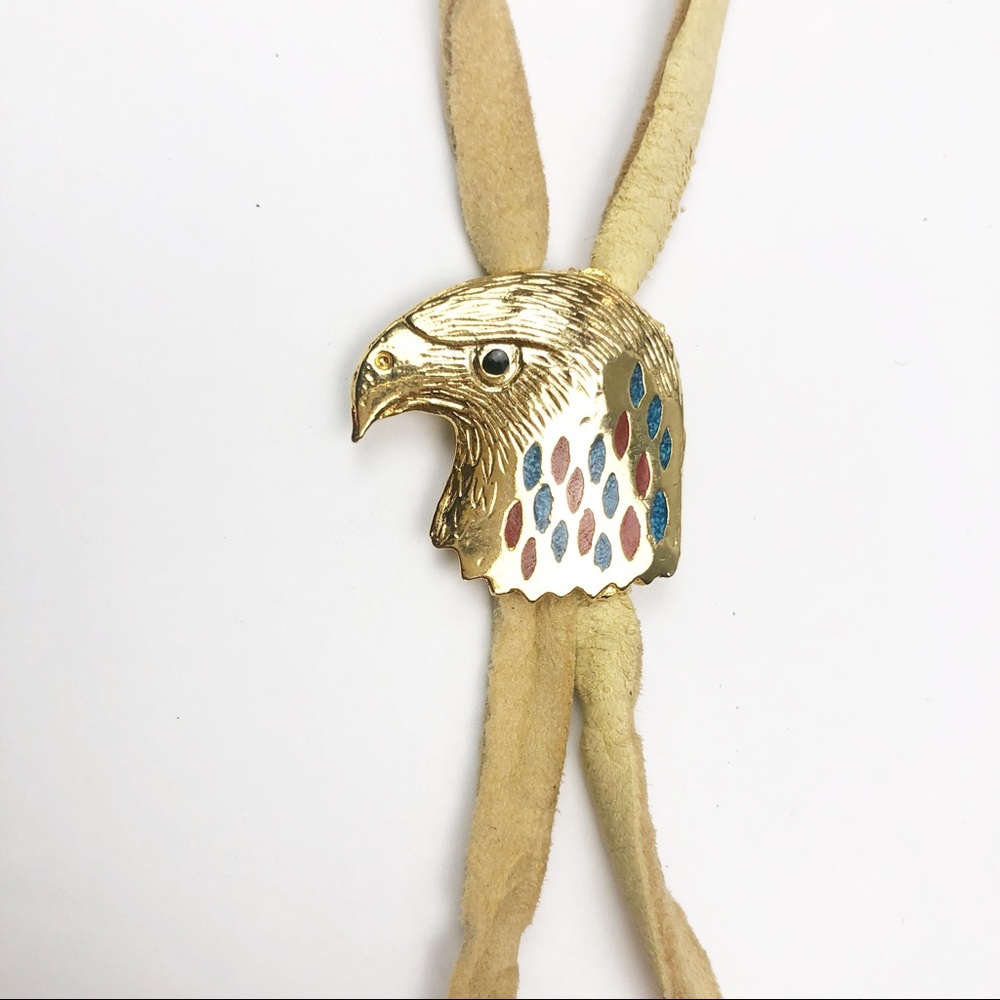 BOLO TIE l Eagle With Suede Chord